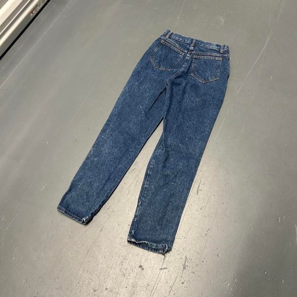 Vintage 90s women's painted surfer graphic straight leg tapered denim jeans - Picture 2 of 5